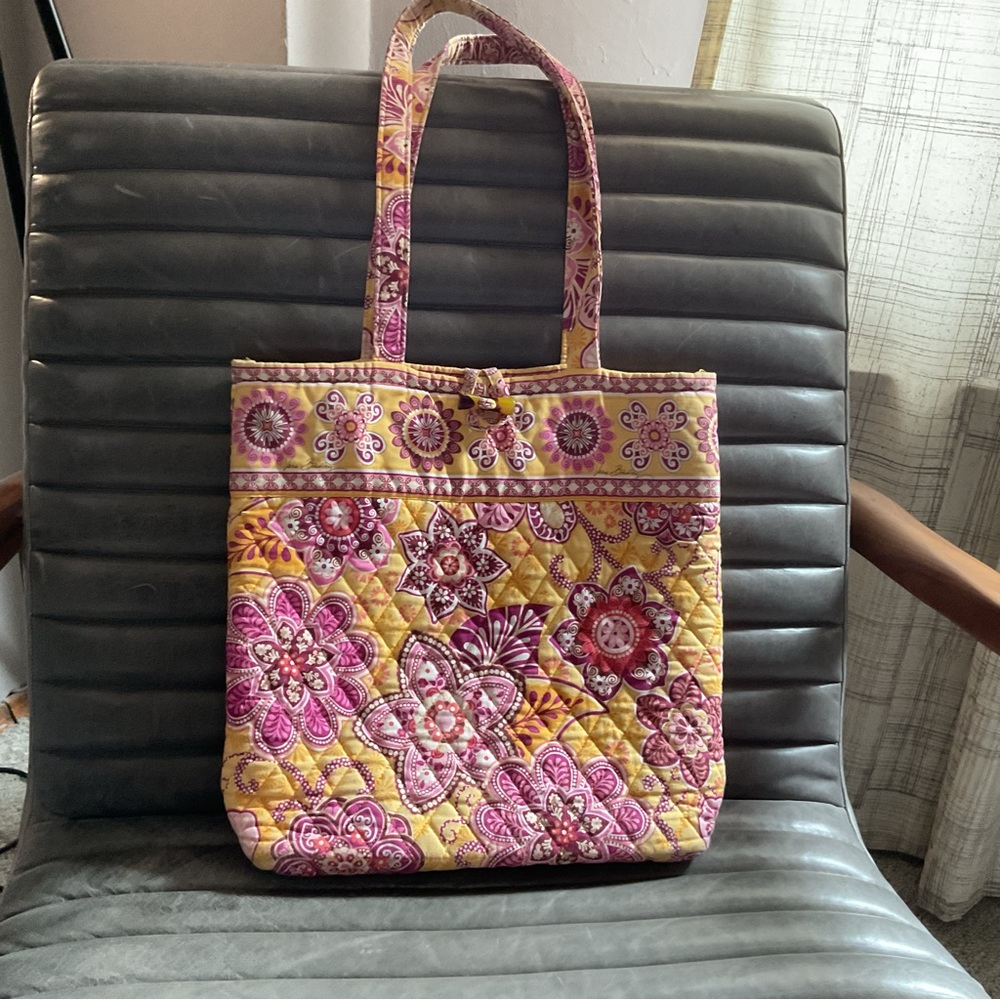 Vera Bradley pink-yellow-red paisley tote